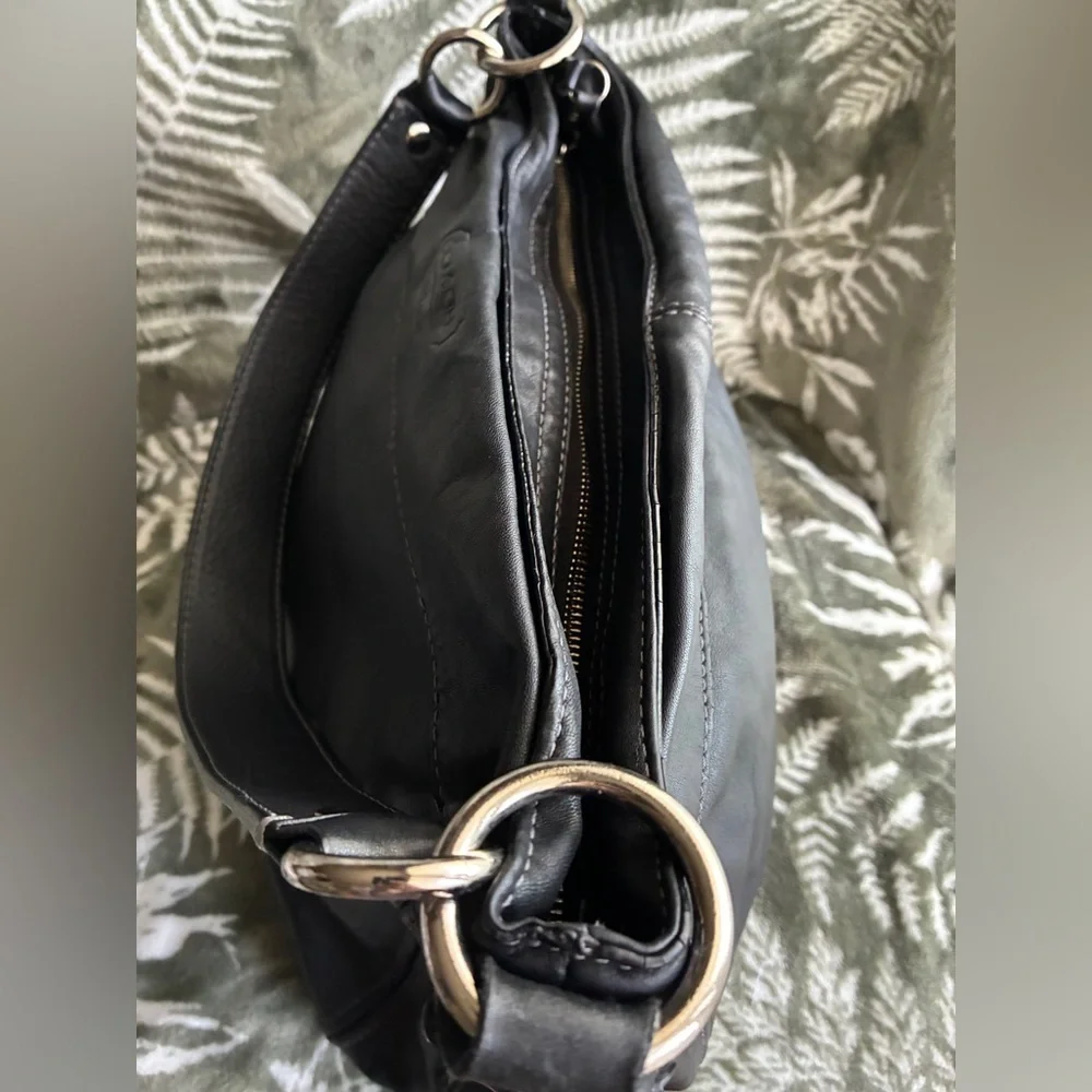 Coach Black Leather Hobo Shoulder Bag